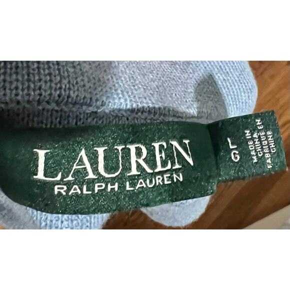 LRL Ralph Lauren Womens Knit Sweater Blazer Jacket Crest Buttons Blue Size L - Picture 6 of 7